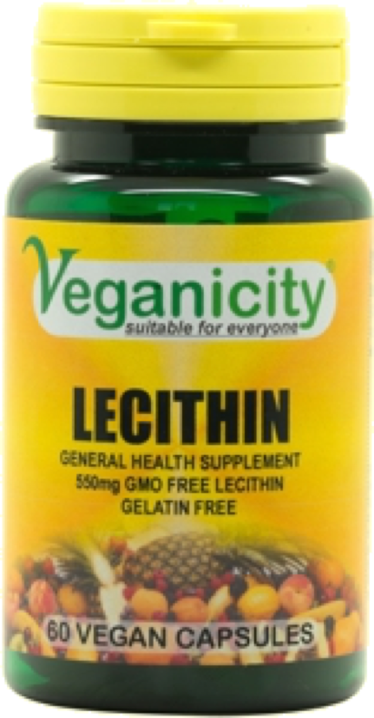 Veganicity - Lecithin 550mg (60 V Caps) - Naturally rich in choline and inositol