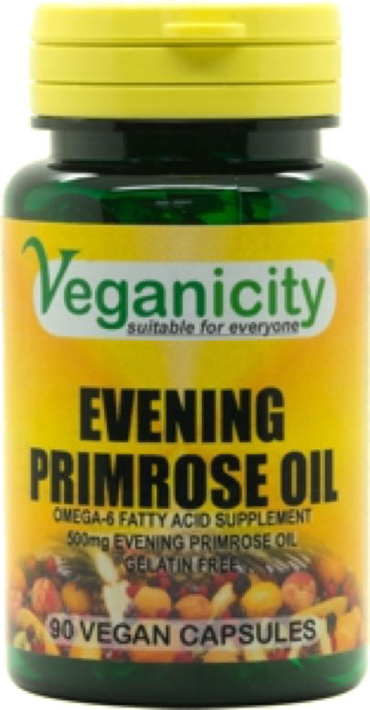 Veganicity - Evening Primrose Oil 500mg (90 V Caps) - to help regulate many body functions