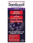 Sambucol Extra Defence - BLACK ELDERBERRY LIQUID + VITAMIN C + ZINC + VITAMINS AND MINERALS (120ML)